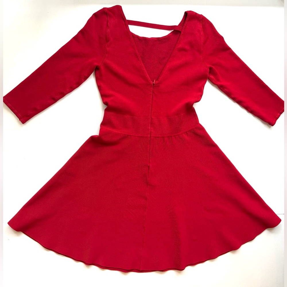 Guess Fit and Flare Dress Red 3/4 Sleeve Size M - Picture 2 of 16